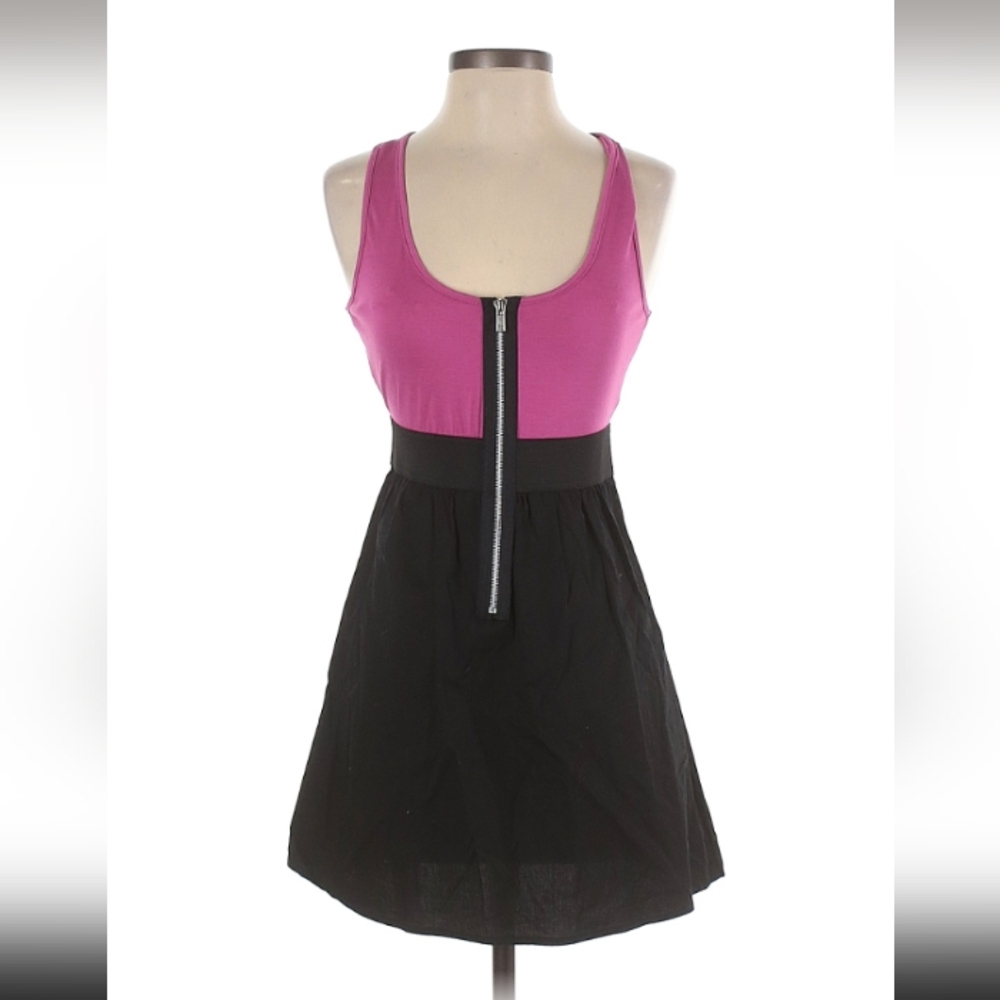 L8ter pink and black zipper size small dress